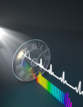 A time lens transforms a continuous-wave, single-color laser beam into a high-performance, on-chip femtosecond pulse source.

CREDIT
(Credit: Second Bay Studios/Harvard SEAS)
