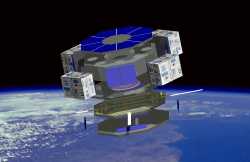 A nanosatellite in orbit. The Aerospace Corporation.
