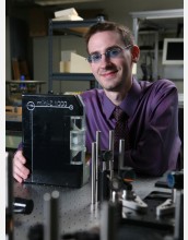 Brian Schulkin, an IGERT trainee and doctoral student in physics at Rensselaer Polytechnic Institute has invented an ultralight, handheld terahertz spectrometer called the Mini-Z. He is the winner of the first-ever $30,000 Lemelson-Rensselaer Student Prize.

Credit: Rensselaer/Kris Qua