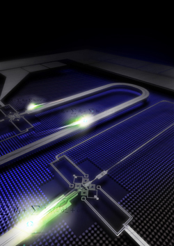 Artist's rendition of the NIST superconducting quantum computing cable.

Illustration by: Michael Kemper