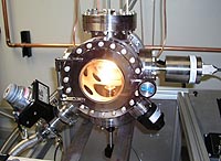 This hot filament chemical vapor deposition (HFCVD) system is used for the hydrogen and deuterium termination of diamond surfaces.
