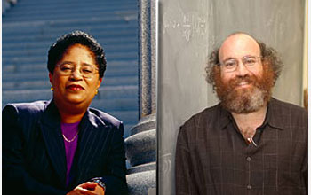 Shown here are 1) Shirley Ann Jackson, president of Rensselaer Polytechnic Institute (RPI), a former president of the American Association for the Advancement of Science, and a recipient of the National Science Board's prestigious Vannevar Bush Award; and 2) William Bialek, the John Archibald/Battelle professor in physics at Princeton University and winner of the President's Award for Distinguished Teaching at Princeton.

Credit: Shirley Ann Jackson photo by Rensselaer Polytechnic Institute/McCarty William Bialek photo by Denise Applewood.