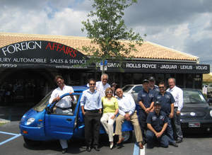 The Ortiz family and staff at Foreign Affairs Auto planted a tree on Earth Day to commemorate their new electric car dealership for ZAP (www.zapworld.com) in West Palm Beach, Florida.