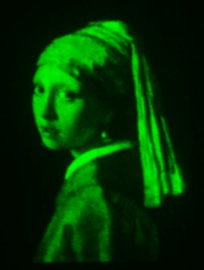 The research team reproduced the masterwork Girl with a Pearl Earring in the miniature dimension of 200 microns wide or about the thickness of two hairs.

Credit: Santiago Costantino, Universit de Montral 