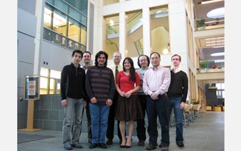 Cornell University researchers (left to right) Eisuke Murotani, George Malliaras, Alex Zakhidov, Christopher Ober, Priscilla Taylor, Hon Hang Fong, Jin Kyun Lee and John De Marco. The Cornell team is working with scientists at the University of Melbourne in Australia to develop "flexible electronics" from organic semiconducting materials.

Credit: Christopher K. Ober, Cornell University; people.ccmr.cornell.edu/~cober/