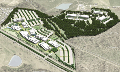 A map of the planned Gateway University Research Park.  The JSNN will be housed in the South Campus of the park, pictured above. 
 
Image courtesy of Gateway University Research Park.