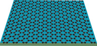 Graphene consists of carbon atoms only one atomic layer thick, with the unique characteristic that its electrons behave as if they have zero mass. Image credit: Lau lab, UC Riverside.