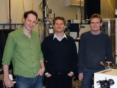 Technische Universitaet Muenchen biophysicists (left to right) Dr. Pierre Thibault, Professor Dr. Franz Pfeiffer, and Martin Dierolf are co-authors of the PNAS paper, "Quantitative biological imaging by ptychographic X-ray diffraction microscopy." They collaborated with colleagues at the University of Goettingen and the Swiss Light Source.

Credit: Andreas Battenberg, Technische Universitaet Muenchen.