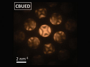 The diffraction obtained for silicon with 4D electron microscopy. From the patterns the structure can be determined on the nanoscale. [Credit: AAAS/Science/Zewail/Caltech]