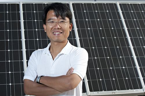 Chih-hung Chang, an associate professor of chemical engineering at Oregon State University, is developing new approaches to solar energy that may dramatically lower their cost while reducing waste and environmental impacts. (Photo courtesy of Oregon State University)