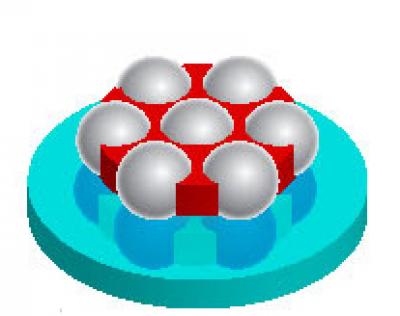 Heptamers containing seven nanoshells have unique optical properties. Credit: Rice University