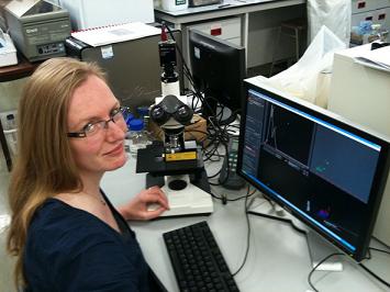 The University of Leicesters Dr Martha Clokie with her NanoSight LM10 system