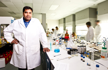 Professor Sudipta Seal works in his lab at the University of Central Florida. Photo: Jason Greene