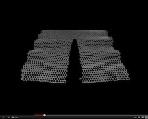A series of computer simulations show that under stress, graphene will rip along paths that leave armchair or zigzag edges. Both types of edge favorable for particular electronic applications, said researchers at Rice University, where the simulations were carried out. (Credit: Vasilii Artyukhov/Rice University)
