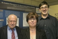 Stony Brook University researchers (from left to right) Sanford Simon, Perena Gouma and Milutin Stanacevic received a three year National Science Foundation grant for $599,763 to develop a personalized asthma monitor to detect and measure nitric oxide in breath.