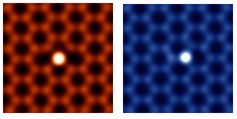 The atomic resolution Z-contrast images show individual silicon atoms bonded differently in graphene.