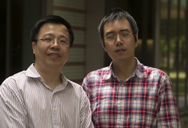 Rice University physicists Qimiao Si (left) and Rong Yu.
CREDIT: Jeff Fitlow/Rice University