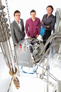 This is, from left: Scientia Professor Andrew Dzurak, Ph.D. Student Jarryd Pla (lead experimental author) and Associate Professor Andrea Morello, University of New South Wales. All three are engineers in the School of Electrical Engineering and Telecommunications at the University of New South Wales in Sydney, Australia.

Credit: University of New South Wales