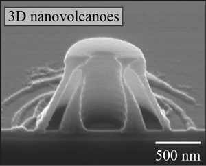 Cross-section of a nano-volcano carved using light.Image credit: Chih-Hao Chang