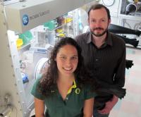 Doctoral student Leticia A. Montoya and Michael Pluth, professor of chemistry, of the University of Oregon have developed a sensitive probe that detects H2S in biological samples and in the environment.

Credit: University of Oregon