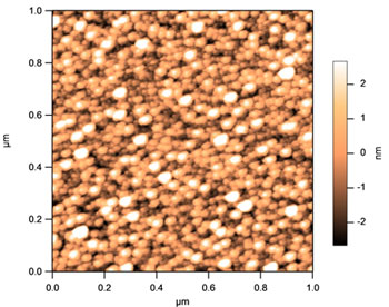 Atomic Force Microscopy (AFM) picture of the catalyst for the nanotube growth.