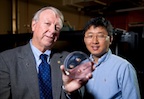 Rice University scientists Ned Thomas (left), dean of the George R. Brown School of Engineering, and Jae-Hwang Lee are the primary authors of a new review of photonic, phononic and phoXonics research in the journal Advanced Materials.Credit: Tommy LaVergne/Rice University