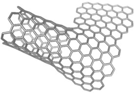Carbon nanotubes that serve as reinforcing bars in graphene partially unzip in the process created at Rice University. The unzipped part of the tube bonds covalently with the graphene sheet, providing an uninterrupted electrical connection.Credit: Tour Group/Rice University