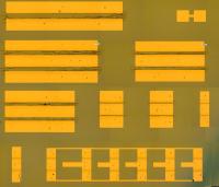 These are optical images of individual SWCNT field-effect transistors.

Credit: S. Jang and A. Dodabalapur/University of Texas at Austin