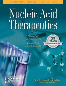 Nucleic Acid Therapeutics is an authoritative, peer-reviewed journal published bimonthly in print and online that focuses on cutting-edge basic research, therapeutic applications, and drug development using nucleic acids or related compounds to alter gene expression. Nucleic Acid Therapeutics is the official journal of the Oligonucleotide Therapeutics Society. Complete tables of content and a sample issue may be viewed on the Nucleic Acid Therapeutics website.
CREDIT: Mary Ann Liebert, Inc., publishers