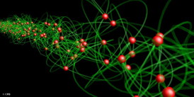 This is an artist's impression of a beam of entangled photons.
CREDIT: ICFO