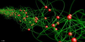 This is an artist's impression of a beam of entangled photons.
CREDIT: ICFO
