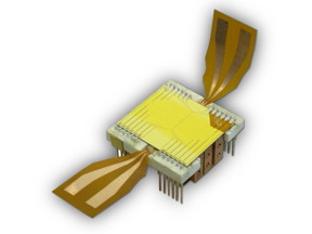 This is the atom chip for capturing and cooling clouds of atoms.
CREDIT: TU Wien