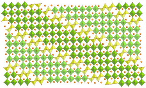 This is the refined structure of (Pb,Bi)1 - xFe1 + xO3 - y.
CREDIT: Batuk et al.