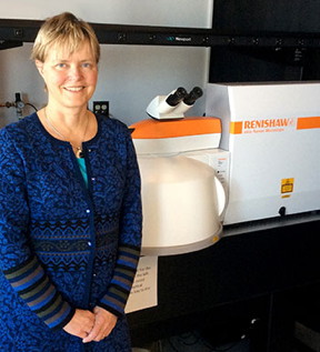 Dr Anna Swan of Boston University with her Renishaw inVia confocal Raman microscope.