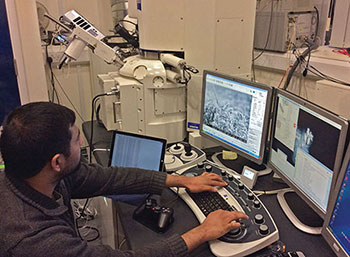 The Kleindiek FMS-EM tool in use at Imperial College in the Department of Earth Science & Engineering.