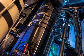 The Titan Themis microscope at Rice University incorporates a variety of detectors, including X-ray, optical and multiple electron detectors and a 4K-resolution camera. The microscope gives researchers the ability to create three-dimensional structural reconstructions and carry out electric field mapping of subnanoscale materials.Credit: Jeff Fitlow/Rice University