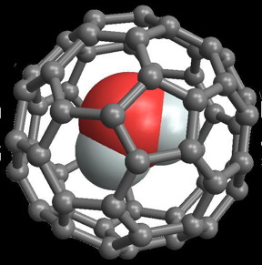 This is supramolecular endofullerene H2O@C60
CREDIT: University of Southampton