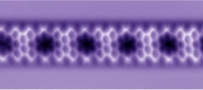 Graphene nanoribbon under the microscope. Image: University of Basel