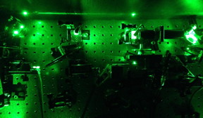 An image from an experiment in the quantum optics laboratory in Cambridge. Laser light was used to excite individual tiny, artificially constructed atoms known as quantum dots, to create "squeezed" single photons.
CREDIT: Mete Atature