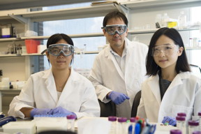 Rice University researchers (from left) Lucia Wu, David Zhang and J. Sherry Wang have developed a continuously tunable method to quantify biomarkers in DNA and RNA. Finding biomarkers is important for the detection of diseases and the design of therapies.
CREDIT: Jeff Fitlow/Rice University