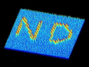 These are magnetic force microscopy images of the patterned magnetic charge ice with 'ND' letters (initials of Notre Dame).
CREDIT: Yong-Lei Wang/Zhili Xiao