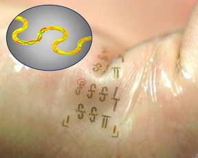 Fabricated in interlocking segments like a 3-D puzzle, the new integrated circuits could be used in wearable electronics that adhere to the skin like temporary tattoos. Because the circuits increase wireless speed, these systems could allow health care staff to monitor patients remotely, without the use of cables and cords.

Image courtesy of Yei Hwan Jung and Juhwan Lee/University of Wisconsin-Madison