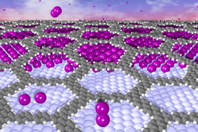 The illustration shows how iodine (purple) is embedded between the organic layer and the metal, thus reducing adhesion.
CREDIT: IFM, University of Linkping