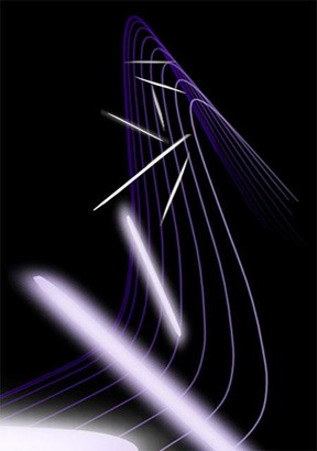 This image is a rendition of a one-dimensional, needle-like nanocrystal, such as the one prepared by Vela in collaboration with scientists Emily Smith and Jacob Petrich. Vela's team has prepared a family of highly luminescent perovskite nanocrystals with shape correlated emission.
CREDIT: Ames Laboratory