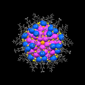 The structure of the largest gold nanoparticle to-date, Au246(SR)80, was resolved using x-ray crystallography.
CREDIT
Carnegie Mellon University
