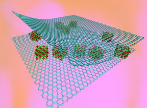 Nanoclusters of magnesium oxide sandwiched between layers of graphene make a compound with unique electronic and optical properties, according to researchers at Rice University who made computer simulations of the material.
CREDIT
Lei Tao/Rice University
