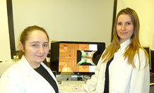 Professor Monica Craciun and Dr Anna Baldycheva from Exeters Centre for Graphene Science
