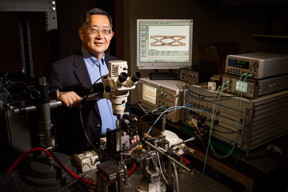 University of Illinois engineer Milton Feng and his team have introduced an upgrade to transistor lasers that could boost computer processor speeds.

Photo by L. Brian Stauffer