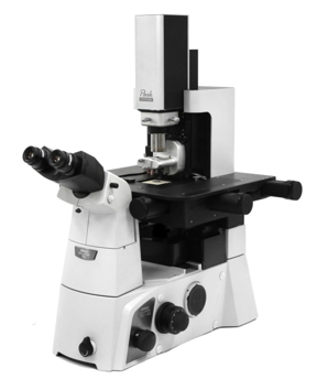 Park NX12, an affordable versatile platform for analytical chemistry and electrochemistry researchers and multi-user facilities. Park NX12 features a versatile Inverted Optical Microscope (IOM) based SPM platform for SICM, SECM, and SECCM, in addition to Atomic Force Microscopy, for research on a broad range of materials from organic to inorganic, transparent to opaque, soft to hard.