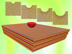 Indented tobermorite, a natural analog to the calcium-silicate-hydrate mix in cement, responds differently than bulk tobermorite, depending on the size of the indentation and the force. Layers that bond through indentation remain that way after the force is removed, according to Rice University engineers.
CREDIT
Lei Ren/Rice University